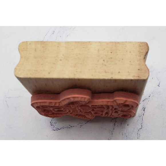 Teddy Bear Plush in Overalls Wood Mounted Rubber Stamp - Picture 5 of 7